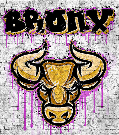 Bronx Raging Bull Graffiti  T-shirt